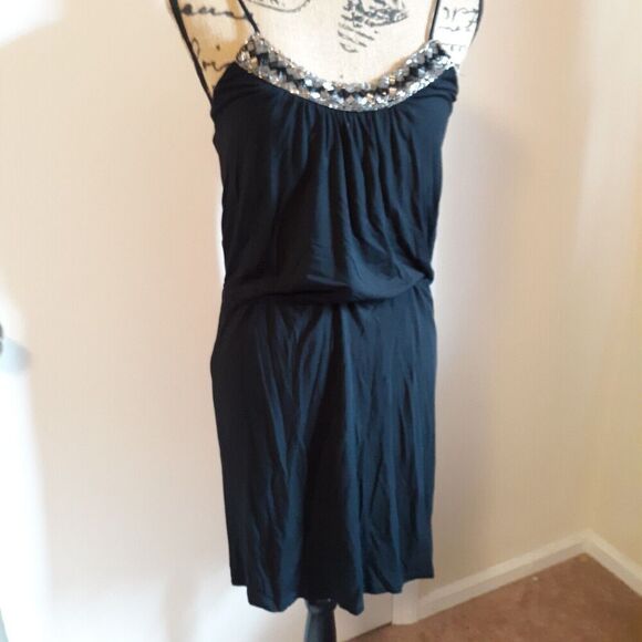 NWT Tart Dress Size M Beaded Neckline Above Knee Spaghetti Straps Bloused Waist - Picture 2 of 12
